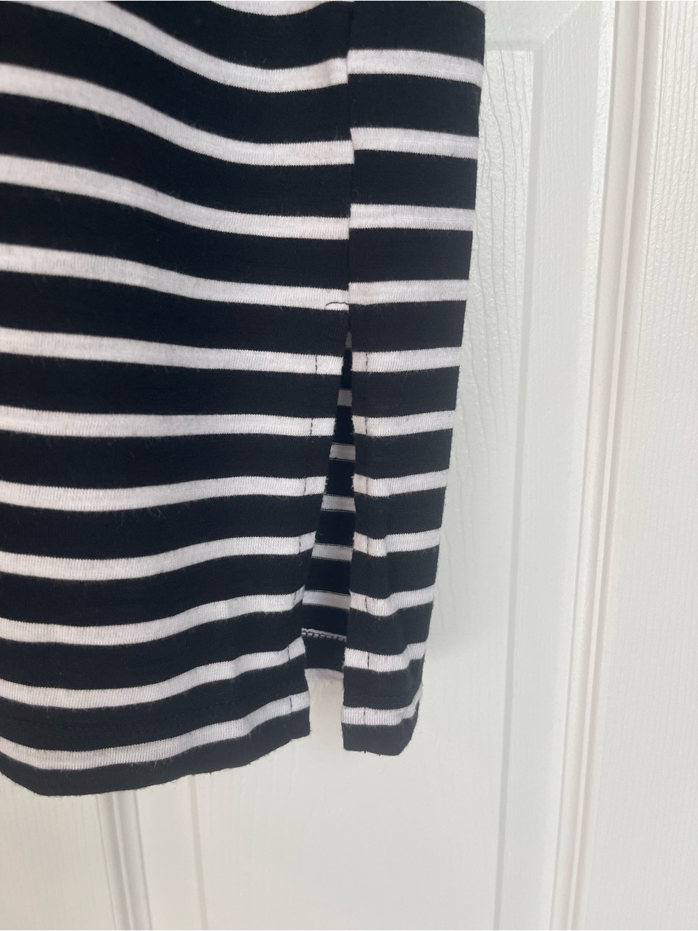 Old Navy Black and White Striped Midi Tee Dress - Picture 4 of 7